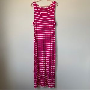 Yelete Pink Stripe Maxi Dress Sleeveless Size XXXL